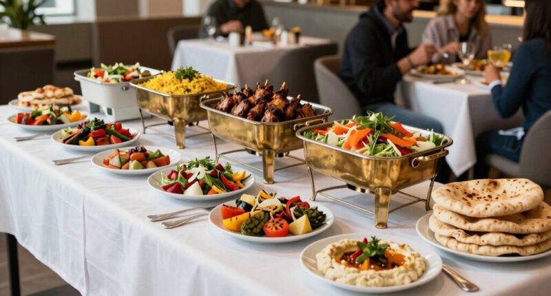 confident halal buffet eating