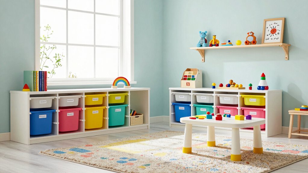 creative small playroom storage