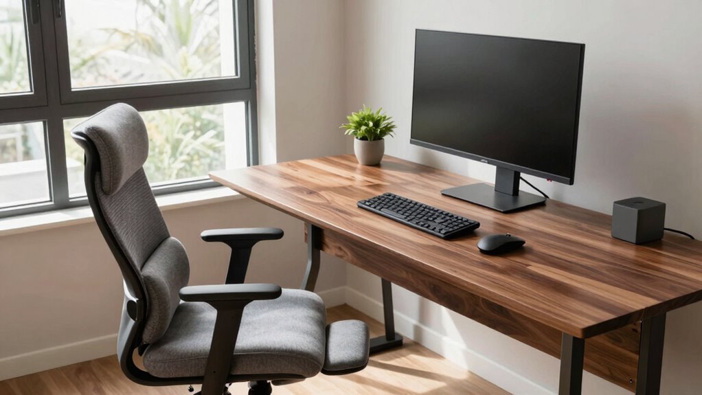 ergonomic organized comfortable workspace