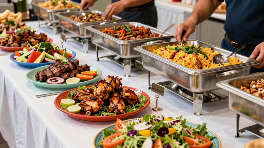 identify halal food at buffet