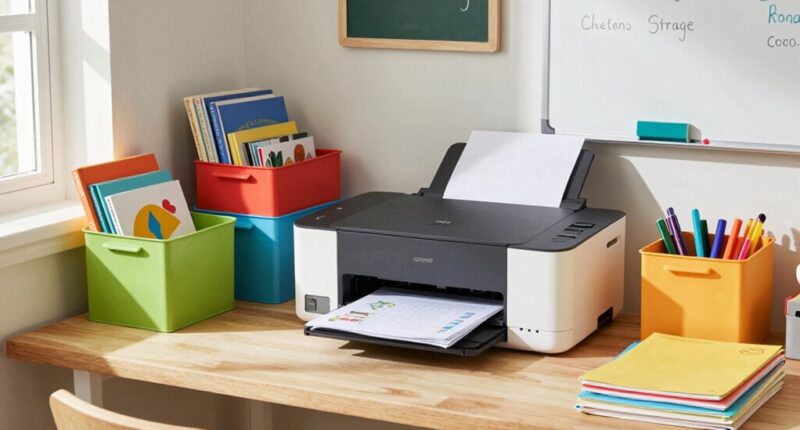 printer and storage organization