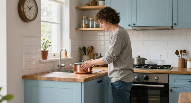 A Tiny 10-Square-Foot Kitchen Got a Parisian-Inspired Makeover for $300