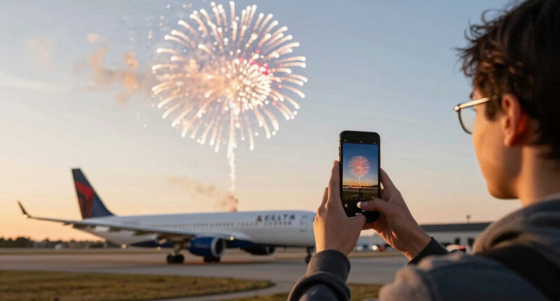 Firework Strike Delta Flight 1076