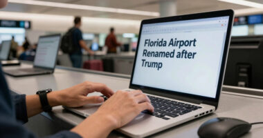 Travellers react as Florida airport renamed after Trump
