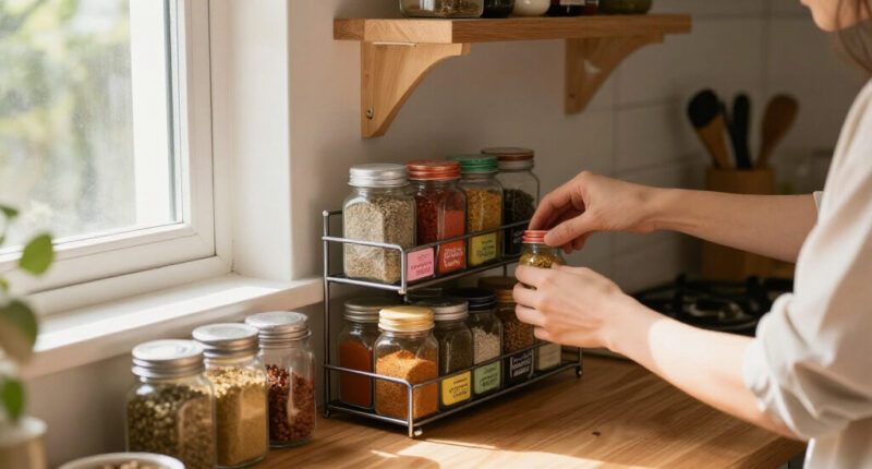 After Years Of Use, I Swear By This $36 Space-Saving Spice Rack Organizer