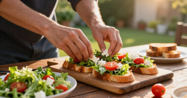Bruschette Di Lattuga Con Insalata Alla Greca