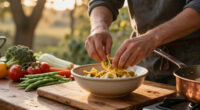 Garganelli Alle Zucchine Con Fave E Pomodoro