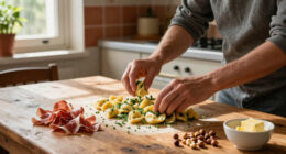 Gnocchi Di Erbette Al Burro, Speck E Nocciole