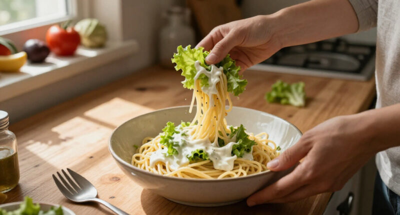 Spaghetti Freddi Alla Crema Di Lattuga